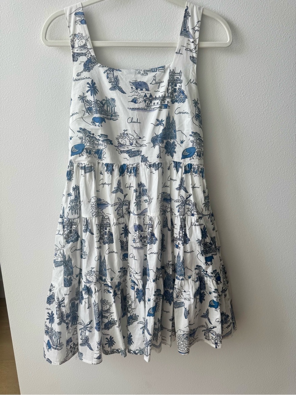 Entro White & blue Tiered Sundress